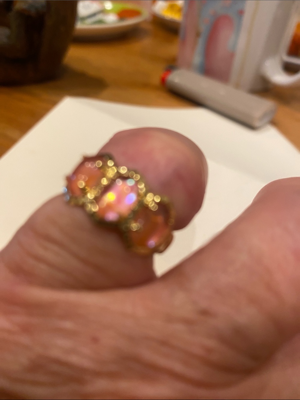 Kendra Scott Gold-Tone Pink Opal Cluster Ring